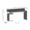 Bureaumeubel 160x60x90 cm met 3 laden en bovenkast New Selina S Plus 