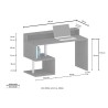 Moderne en Elegante Kantoorbureau met Opzetstuk 140x60x92,5cm Esse 2 Plus 