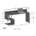 Bureau kantoordesign modern 180x60x92,5cm met opzetstuk Esse 2 Plus 