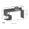 Bureau kantoordesign modern 180x60x92,5cm met opzetstuk Esse 2 Plus 