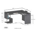 Moderne hoekbureau voor thuis en kantoor met opzetstuk Esse 2 A Plus 