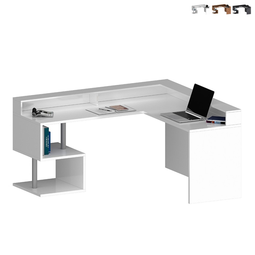 Moderne hoekbureau voor thuis en kantoor met opzetstuk Esse 2 A Plus Aanbod