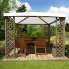 Houten tuinpaviljoen 3x3m wit PVC doek UV-bescherming Fox JT40 Pocket Aanbieding
