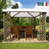 Houten tuinpaviljoen 3x3m wit PVC doek UV-bescherming Fox JT40 Pocket Verkoop