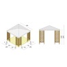 Houten tuinpaviljoen 3x3m wit PVC doek UV-bescherming Fox JT40 Pocket Aanbod