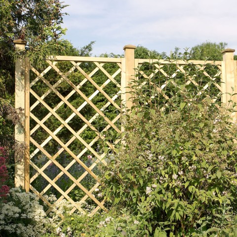 Houten tuinscherm 90x180 voor klimplanten Hazelaar buitengebruik Aanbieding