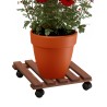 Houten plantenroller met wielen 35x35cm voor planten en bloemen Videl QM Verkoop