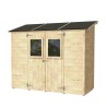 Houten tuinhuisje aangebouwd gereedschapsschuur Vaniglia 245x102 Aanbod