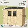 Houten tuinhuisje aangebouwd gereedschapsschuur Vaniglia 245x102 Verkoop