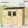 Tuinhuisje van hout met aanbouw voor tuingereedschap Vanille 245x102 Verkoop