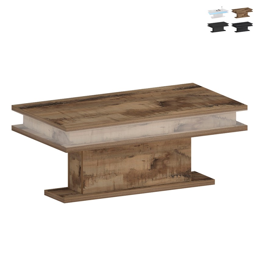 Salontafel glanzend wit 100x55cm LED licht Little Big Korting