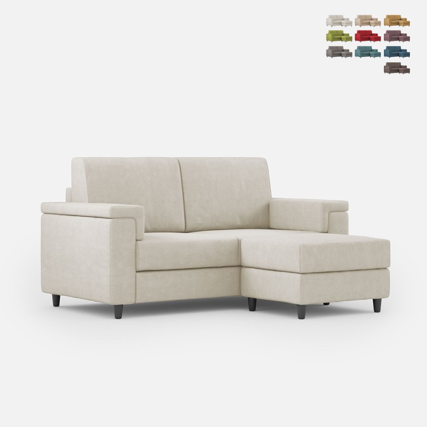 Moderne 2-zitsbank voor de woonkamer met poef in stof Marrak 120P Aanbieding Moderne 2-zitsbank voor de woonkamer met poef in stof Marrak 120P Aanbieding