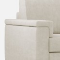 Moderne 2-zitsbank voor de woonkamer met poef in stof Marrak 120P 