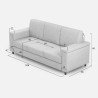 Driezitsbank stof hoes 208cm modern design woonkamer Marrak 180 