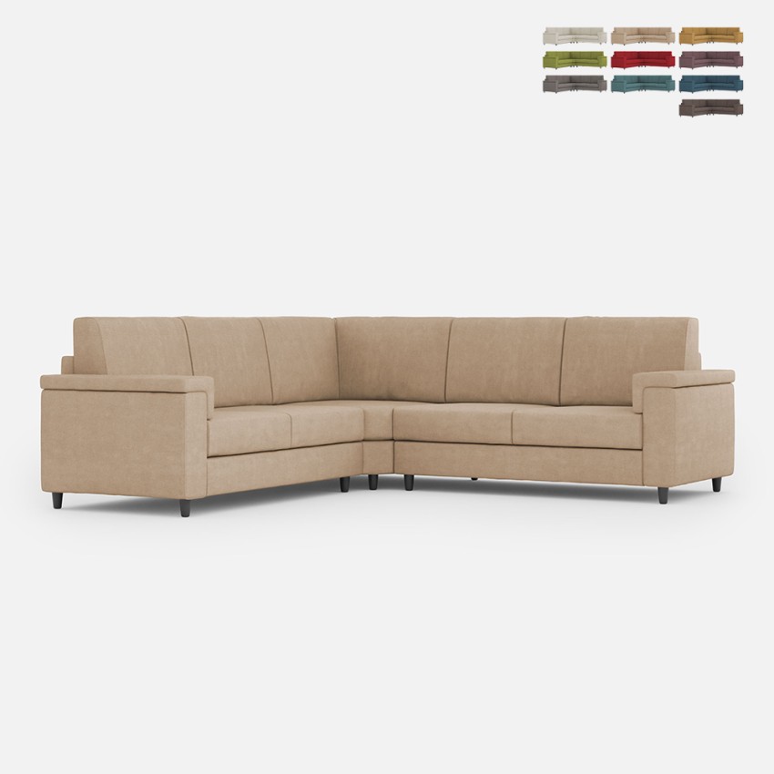 Moderne hoekbank 5 zitplaatsen in stof 226x226cm Marrak 12AG Model