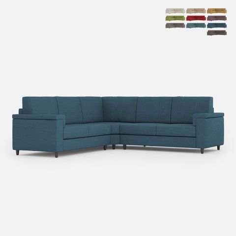 Moderne hoekbank 5 zitplaatsen in stof 226x226cm Marrak 12AG Aanbieding