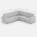Moderne hoekbank in stof 5-zits 246x246cm Marrak 14AG 
