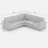 Moderne hoekbank in stof 5-zits 246x246cm Marrak 14AG 