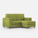 Moderne 2-zitsbank in stof 168cm met poef Marrak 140P 