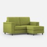 Moderne 2-zitsbank in stof 168cm met poef Marrak 140P 