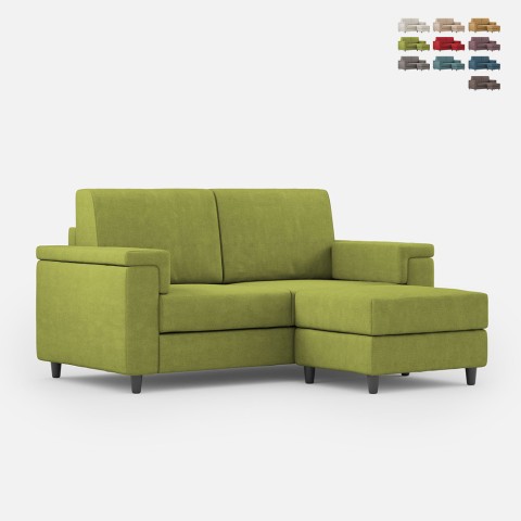 Moderne 2-zitsbank in stof 168cm met poef Marrak 140P Aanbieding