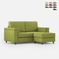 Moderne 2-zitsbank in stof 168cm met poef Marrak 140P Aanbieding