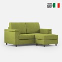 Moderne 2-zitsbank in stof 168cm met poef Marrak 140P 