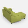 Moderne 2-zitsbank in stof 168cm met poef Marrak 140P 