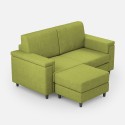 Moderne 2-zitsbank in stof 168cm met poef Marrak 140P 