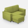 Moderne 2-zitsbank in stof 168cm met poef Marrak 140P 