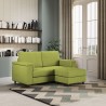 Moderne 2-zitsbank in stof 168cm met poef Marrak 140P Afmetingen