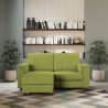 Moderne 2-zitsbank in stof 168cm met poef Marrak 140P 