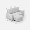 Moderne 2-zitsbank in stof 168cm met voetenbankje Sakar 140P 