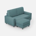 Moderne 2-zitsbank in stof 168cm met voetenbankje Sakar 140P 