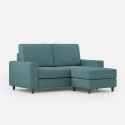 Moderne 2-zitsbank in stof 168cm met voetenbankje Sakar 140P 