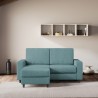 Moderne 2-zitsbank in stof 168cm met voetenbankje Sakar 140P 