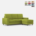 3-zitsbank woonkamer 208cm met poef in stof Sakar 180P Aanbieding
