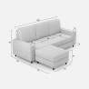 3-zitsbank woonkamer 208cm met poef in stof Sakar 180P 