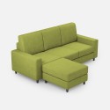 3-zitsbank woonkamer 208cm met poef in stof Sakar 180P 