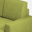 3-zitsbank woonkamer 208cm met poef in stof Sakar 180P 