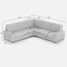 Moderne hoekbank 5-zits 246x246cm in stof Sakar 14AG 