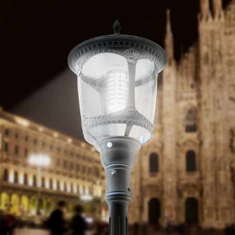 Led lantaarnpaal met zonnepaneel voor straat en tuin Milano