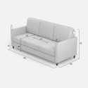 Designbank 3-zits 198cm in modern gestoffeerd textiel Karay 180 