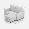 Moderne stoffen 2-zitsbank 158 cm met voetenbank Karay 140P 
