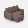 Moderne stoffen 2-zitsbank 158 cm met voetenbank Karay 140P 