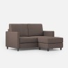 Moderne stoffen 2-zitsbank 158 cm met voetenbank Karay 140P 
