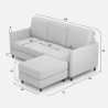 Moderne 3-zitsbank in stof met poef Karay 180 