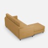 Moderne 3-zitsbank in stof met poef Karay 180 