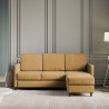 Moderne 3-zitsbank in stof met poef Karay 180 