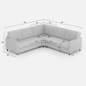 Moderne design hoekbank 5 zitplaatsen in stof 241x241cm Karay 14AG 